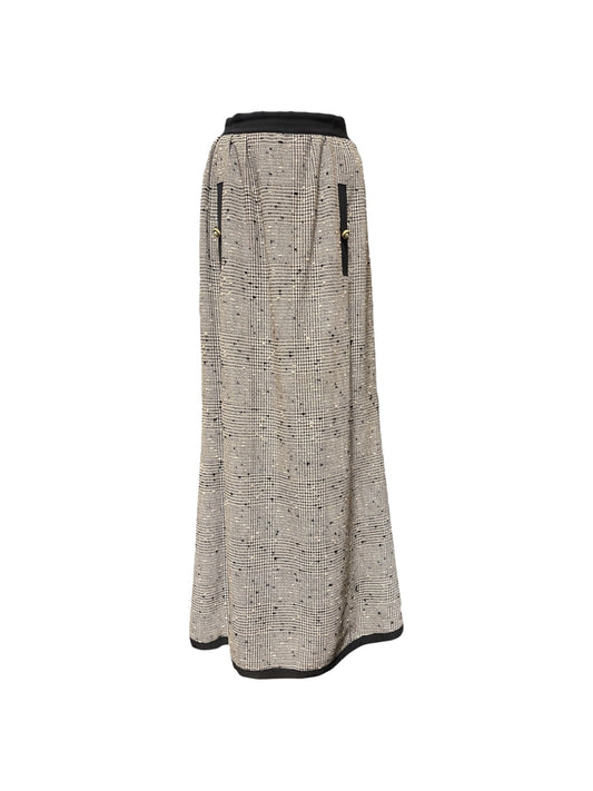 Vintage 80’s Chanel Blk/Wht Fine Tweed Maxi Skirt