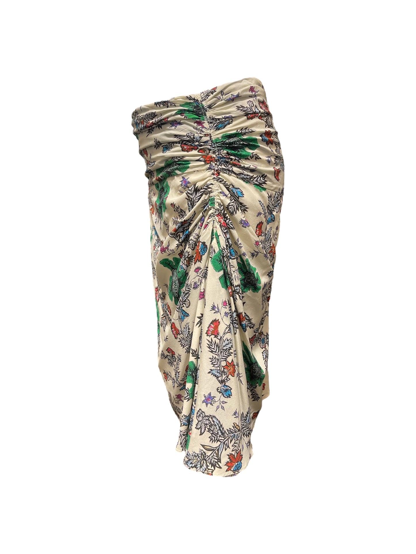 Isabel Marant Wht/Mltclrd Floral Print Silk Skirt