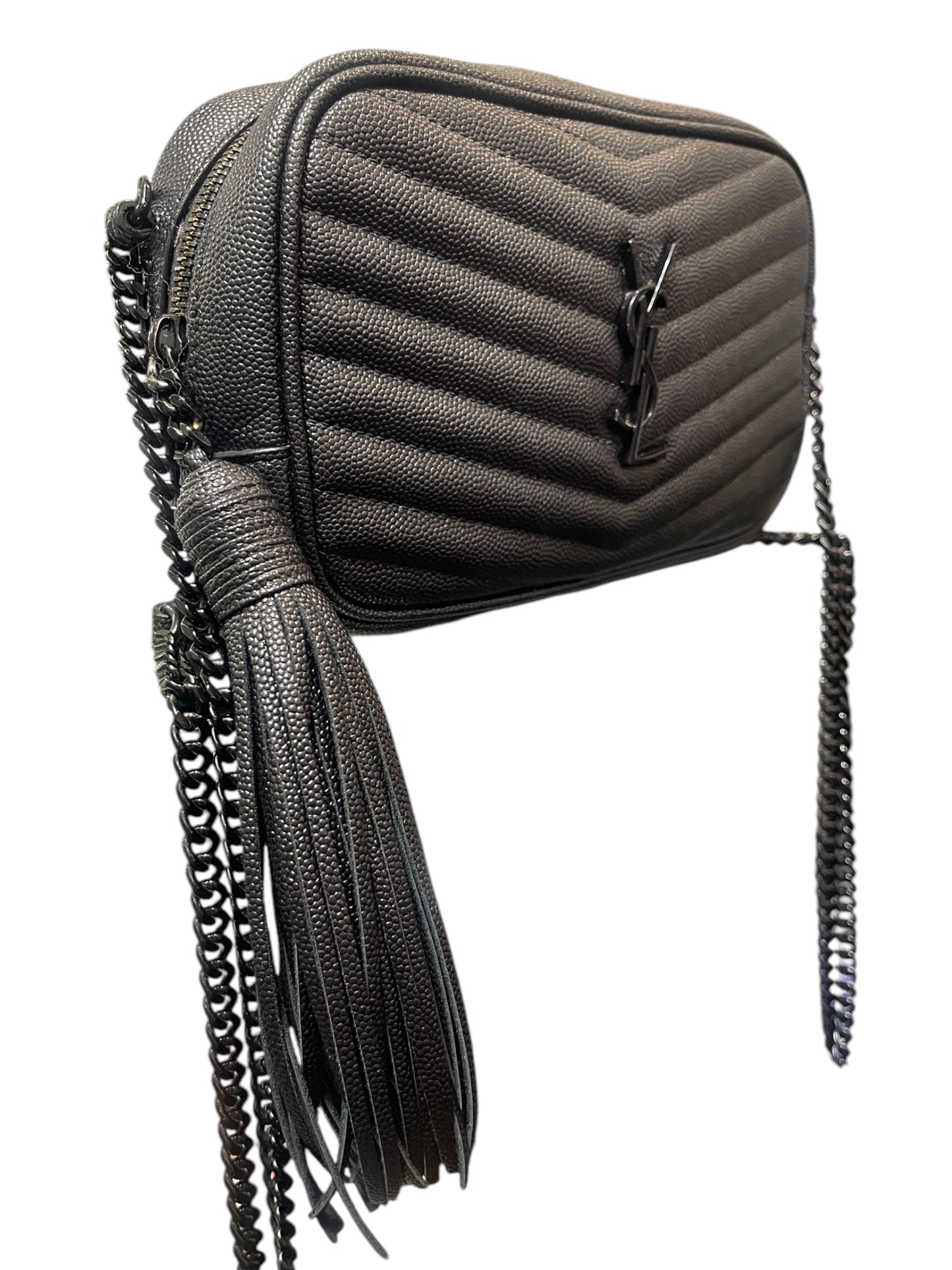 YSL Black Matelasse Mono Lou Camera Bag