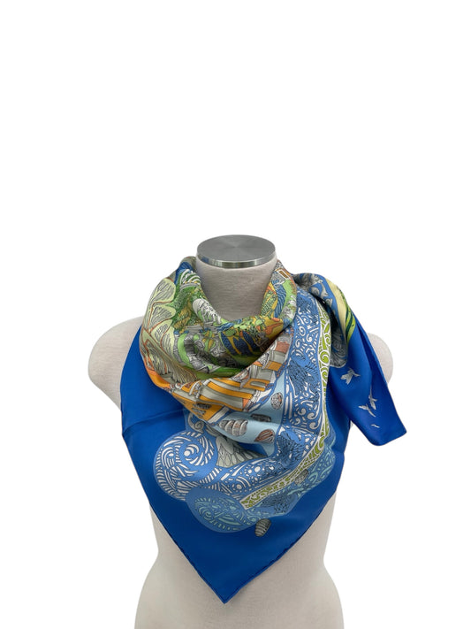 Hermes "L'Atlantide" Silk Scarf Designed By Annie Faivre