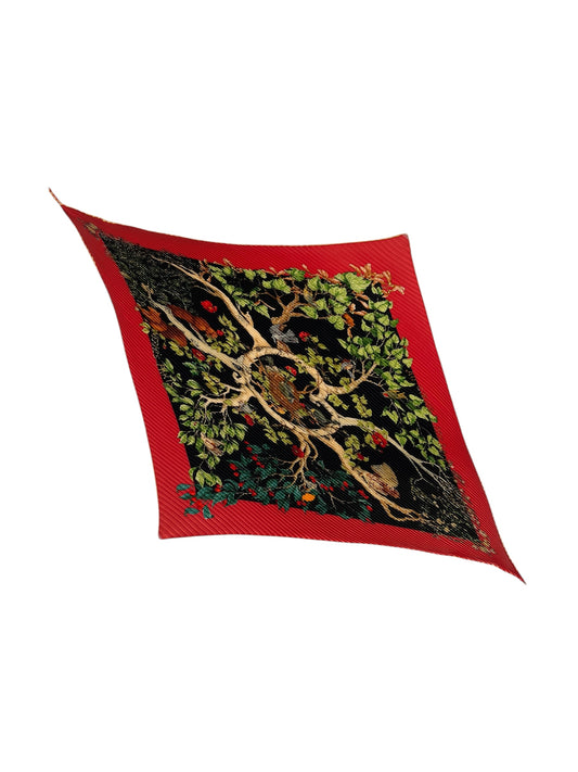 Hermes "Au Coeur Des Bois" Plisse Silk Scarf By Zoe Pauwels