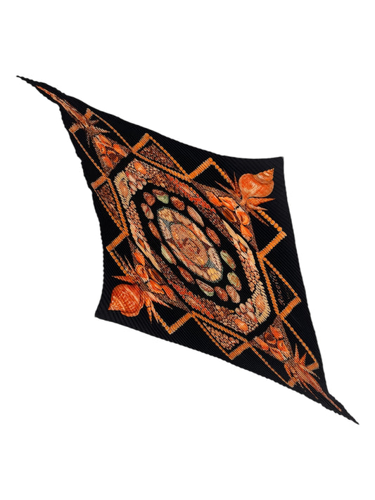 Hermes "Rocaille" Plisse Silk Scarf By Valerie Dawalt-Dumoulin