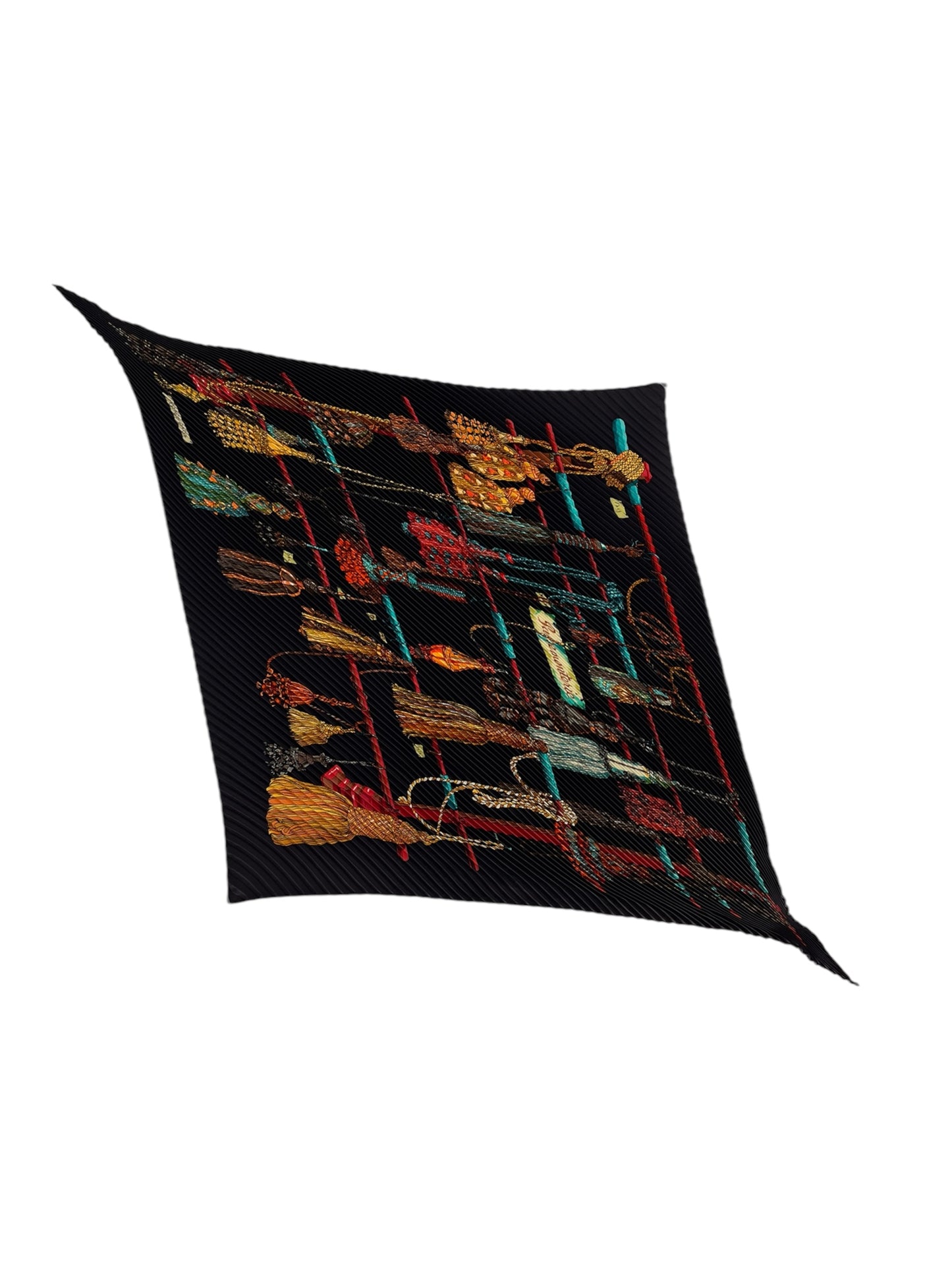 Hermes "Passementerie" Plisse Silk Scarf By Francoise Heron