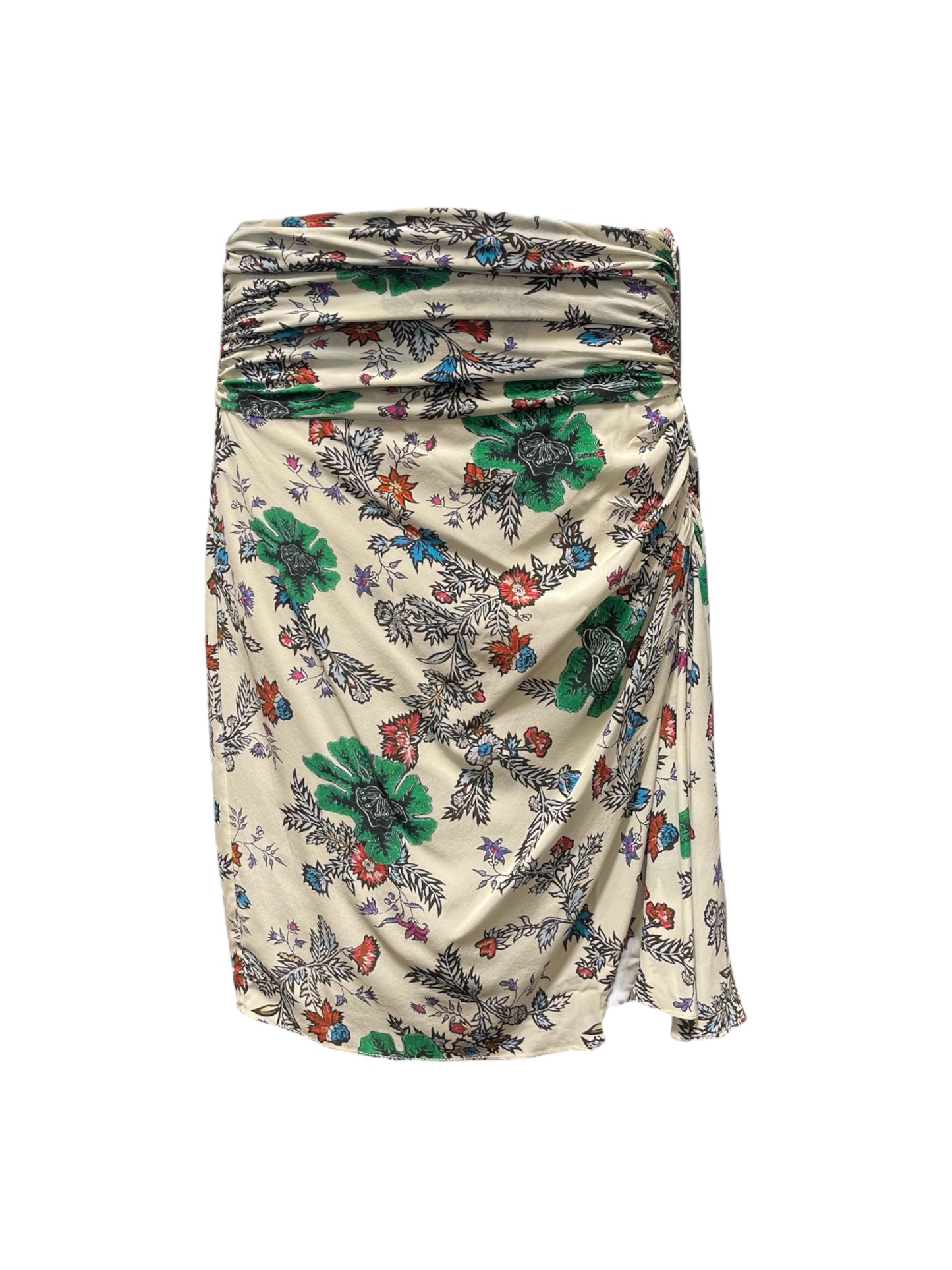 Isabel Marant Wht/Mltclrd Floral Print Silk Skirt