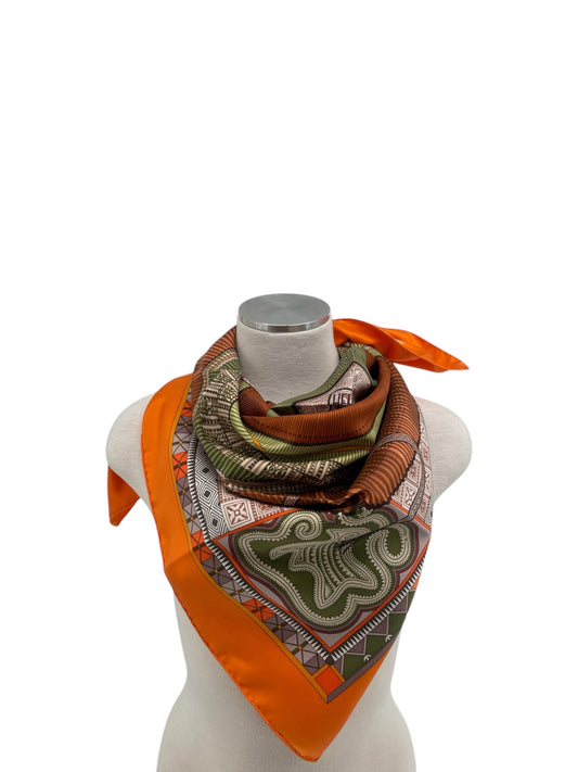 Hermes "Cent Plies Des Miao" Silk Scarf By Aline Honore