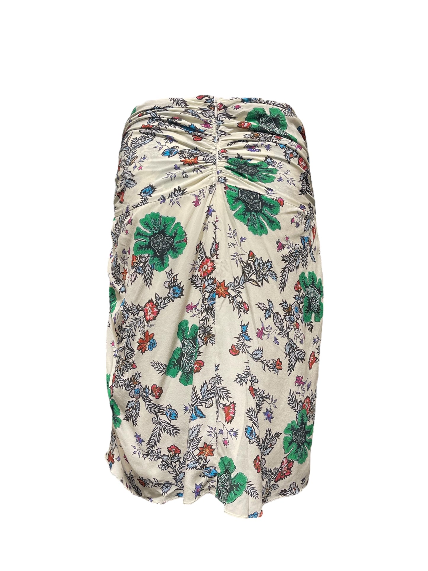 Isabel Marant Wht/Mltclrd Floral Print Silk Skirt