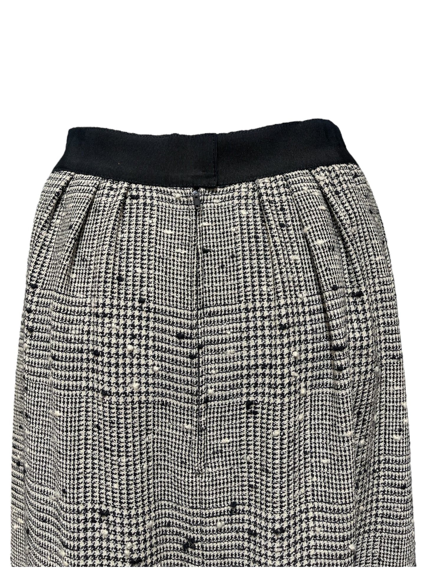 Vintage 80’s Chanel Blk/Wht Fine Tweed Maxi Skirt