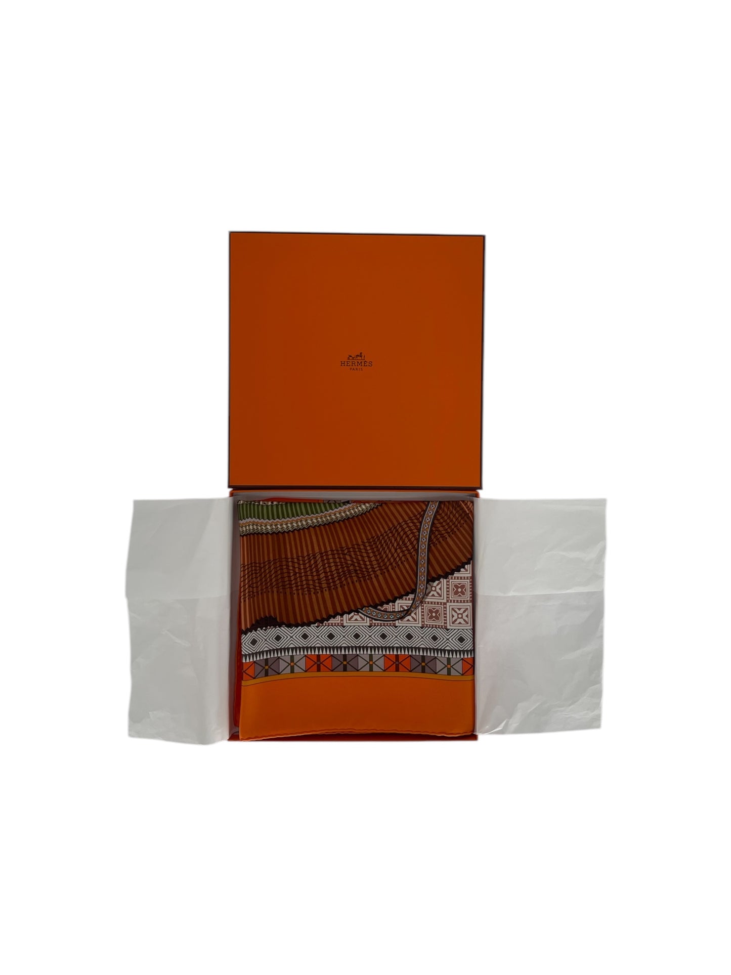 Hermes "Cent Plies Des Miao" Silk Scarf By Aline Honore