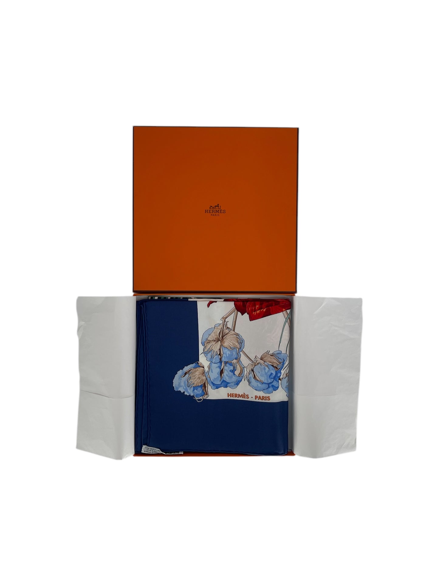 Hermes Blue "Turbans Des Reines" Silk Scarf By Michele Szabo