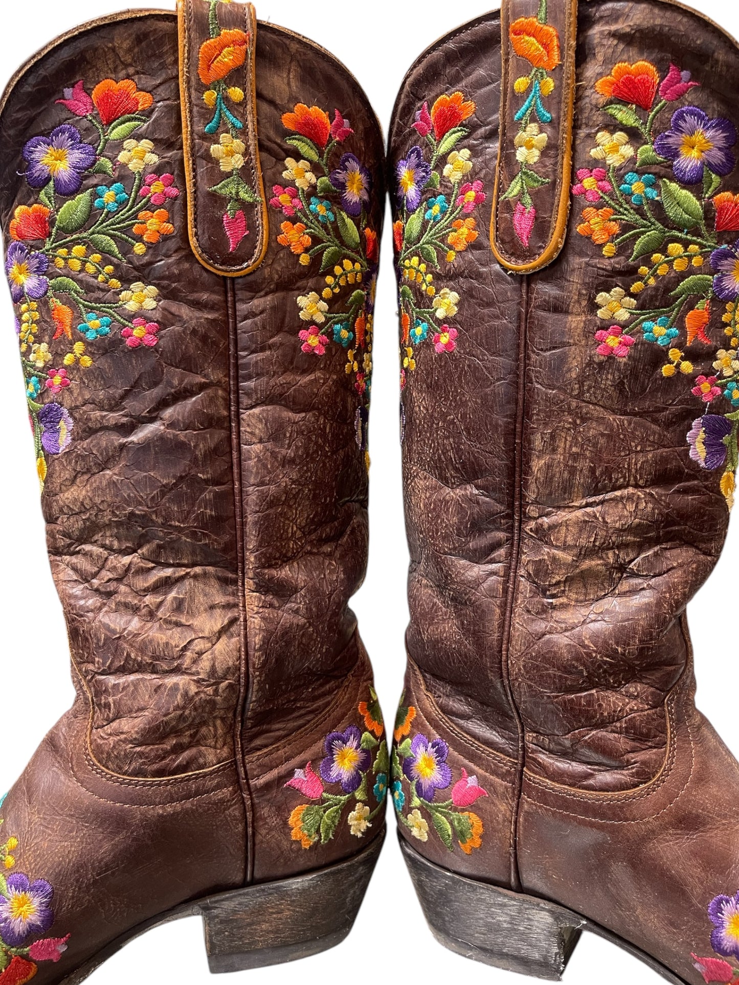 Old Gringo Brown Flower Print Cowboy Boots