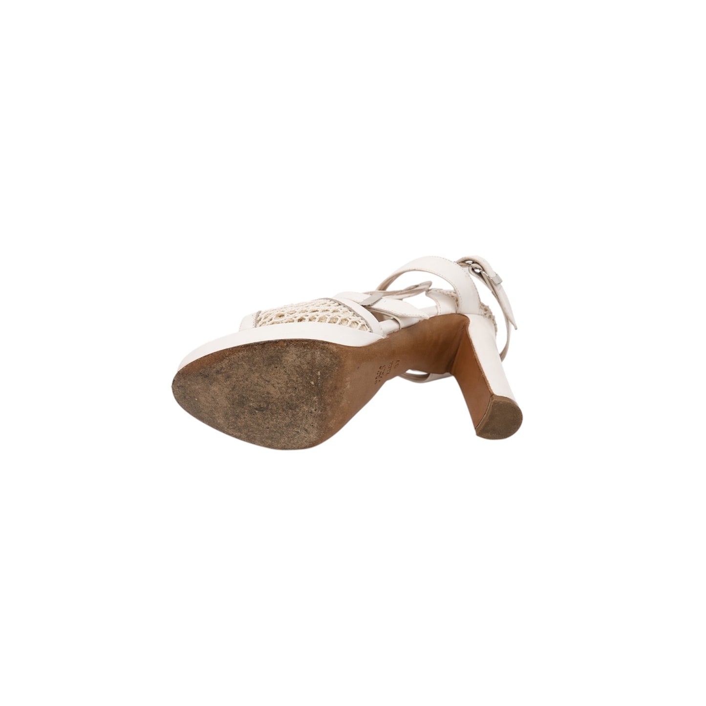 Jean Paul Gaultier White Crochet Heeled Sandals Size 37
