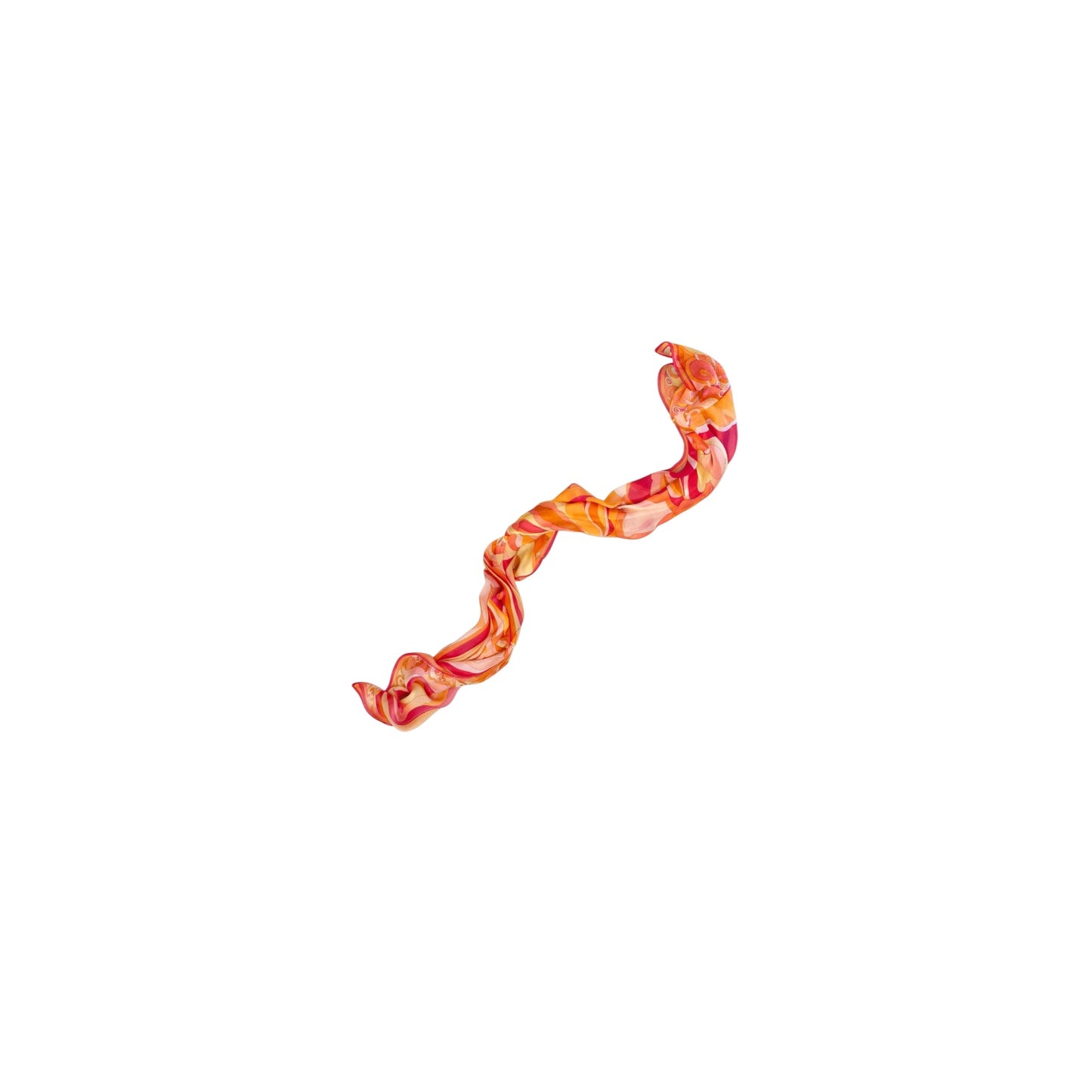 Emilio Pucci Abstract Silk Pink Orange Multicolor Scarf