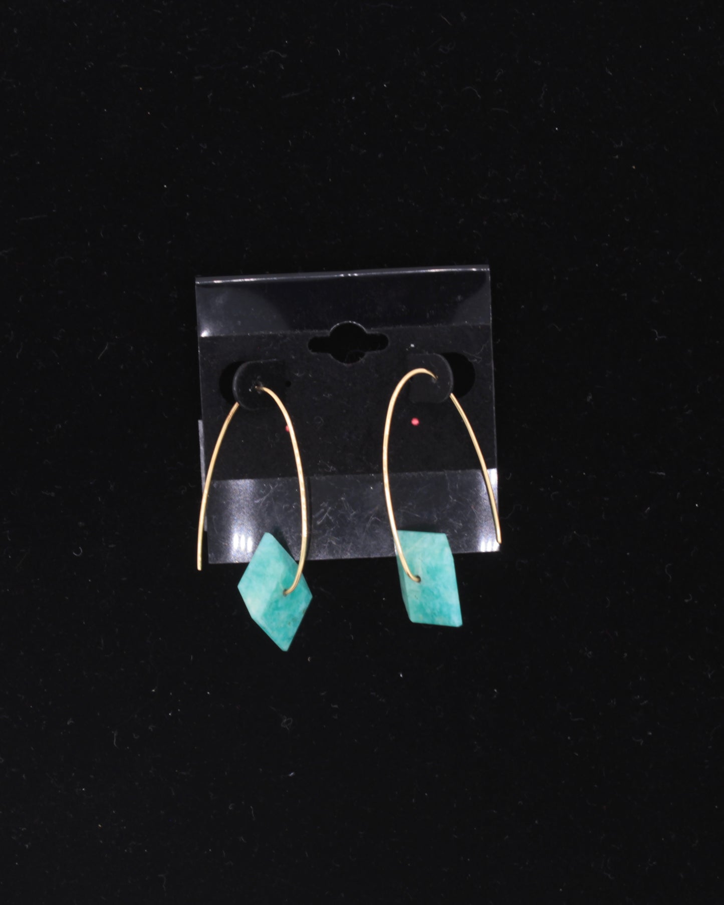 Turquoise Gold Crystal Oval Earrings