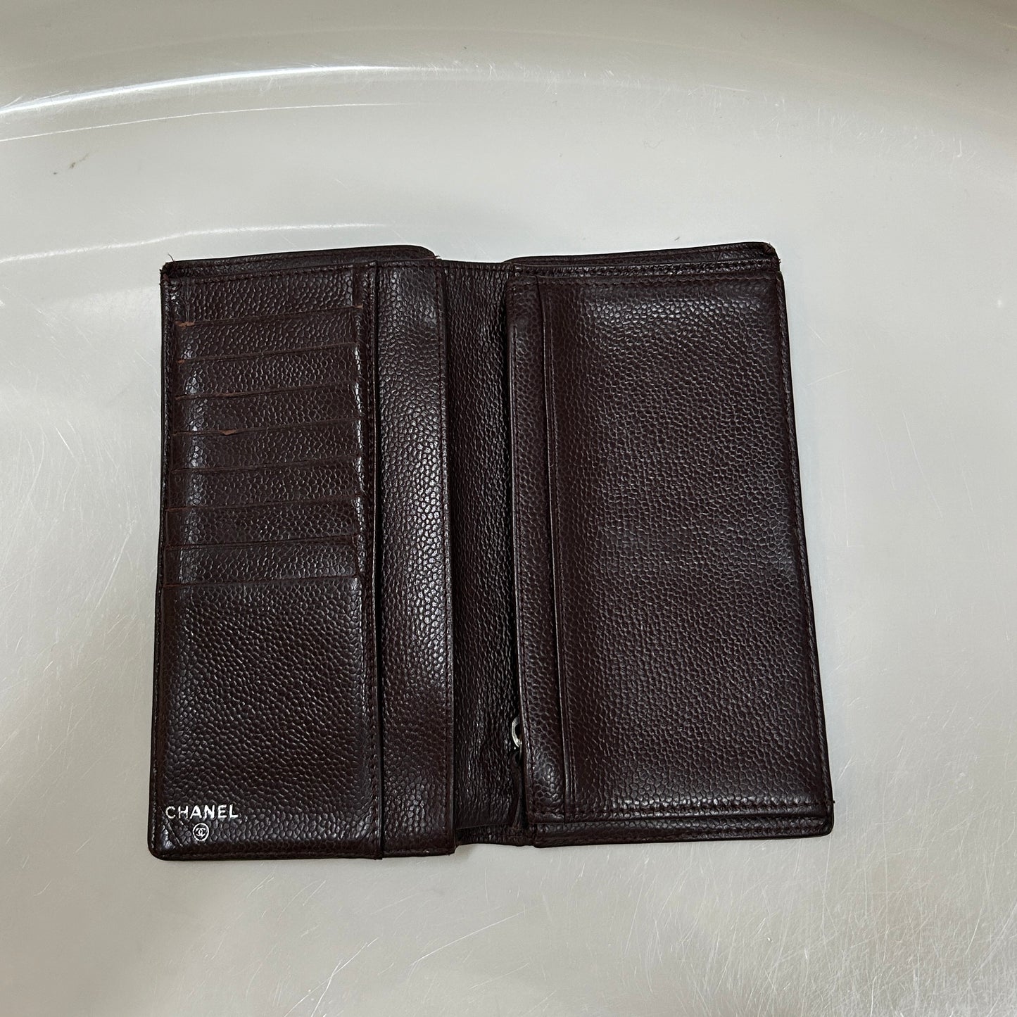 Chanel CC Bifold Maroon Leather Wallet 2005-2006