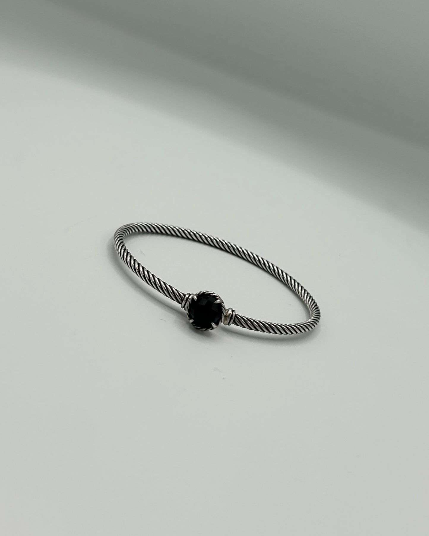 David Yurman Onyx Diamond Hook Bracelet
