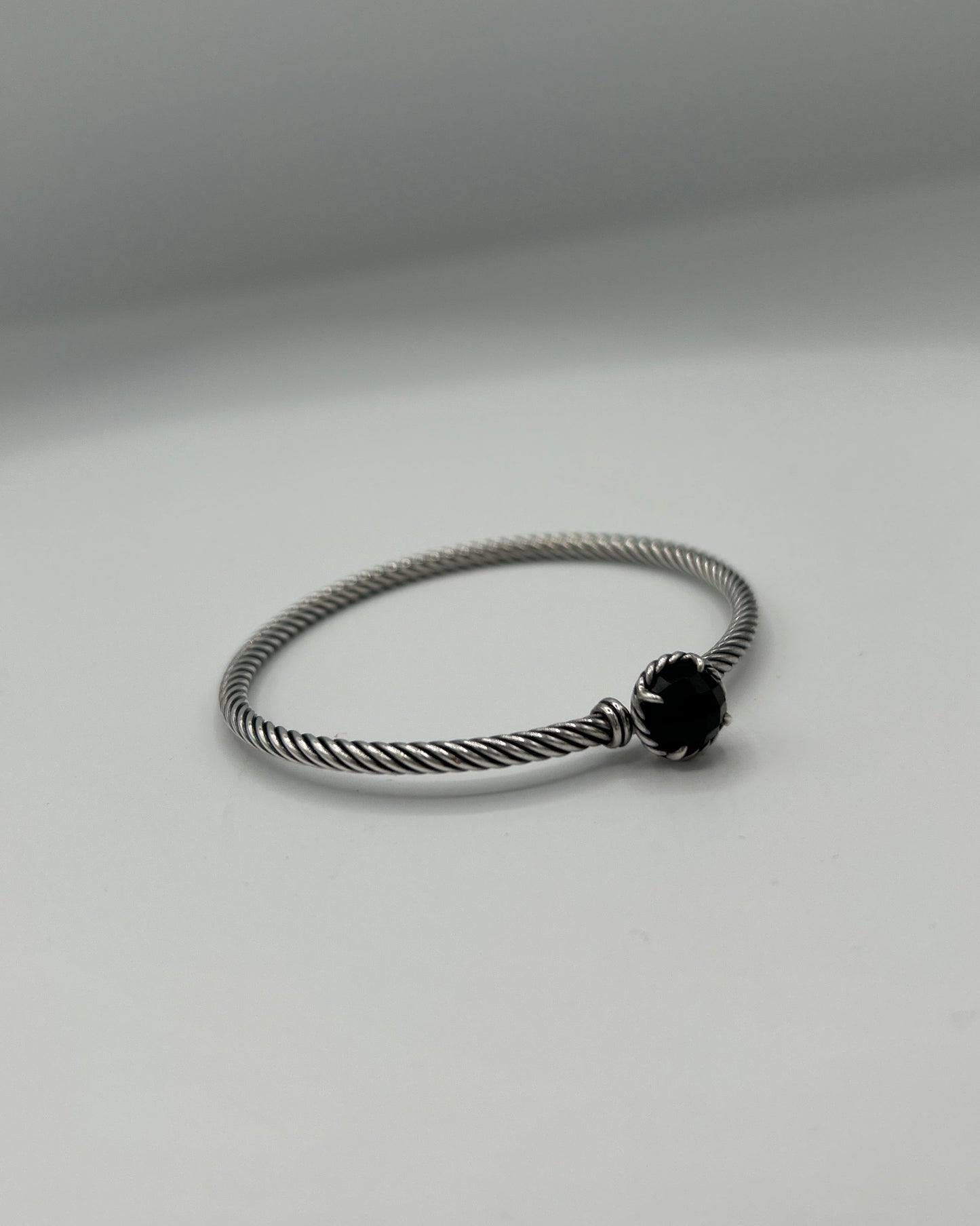 David Yurman Onyx Diamond Hook Bracelet