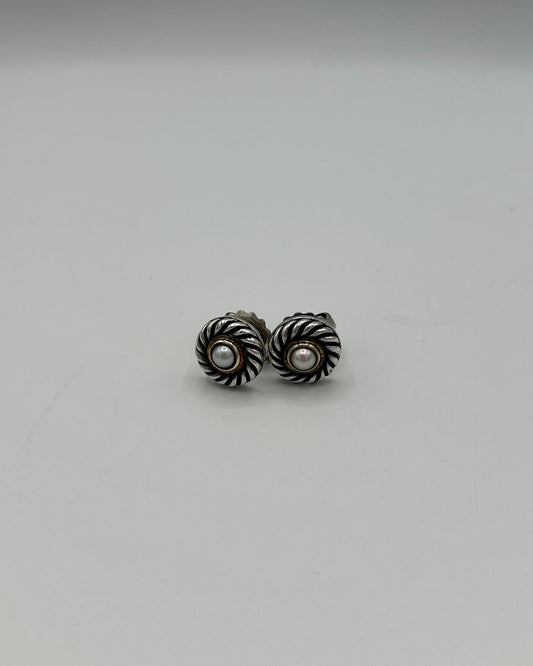 David Yurman Pearl Cookie Earrings Stud