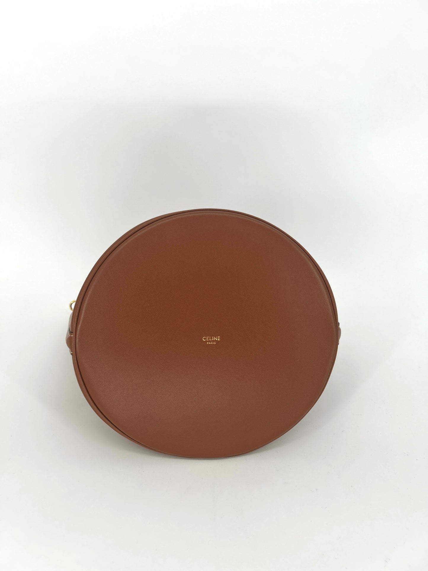 Celine Smooth Calfskin Bucket 16 Brown Tan W/ Shoulder Strap