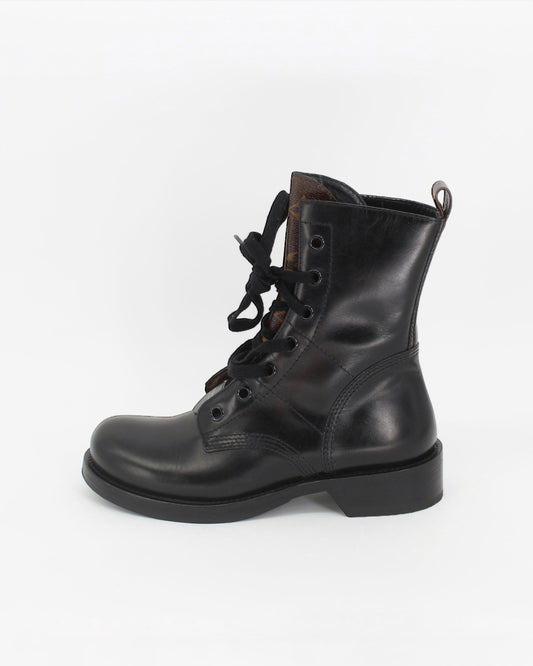 Louis Vuitton Black Flat Ranger Combat Boot Size 39