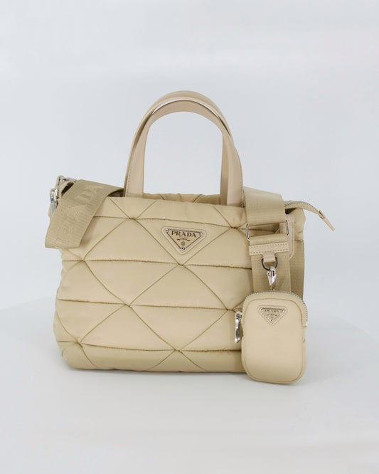 Prada Small Desert Re-Nylon Quilted Padded Shoulder Bag w/ Shoulder Strap