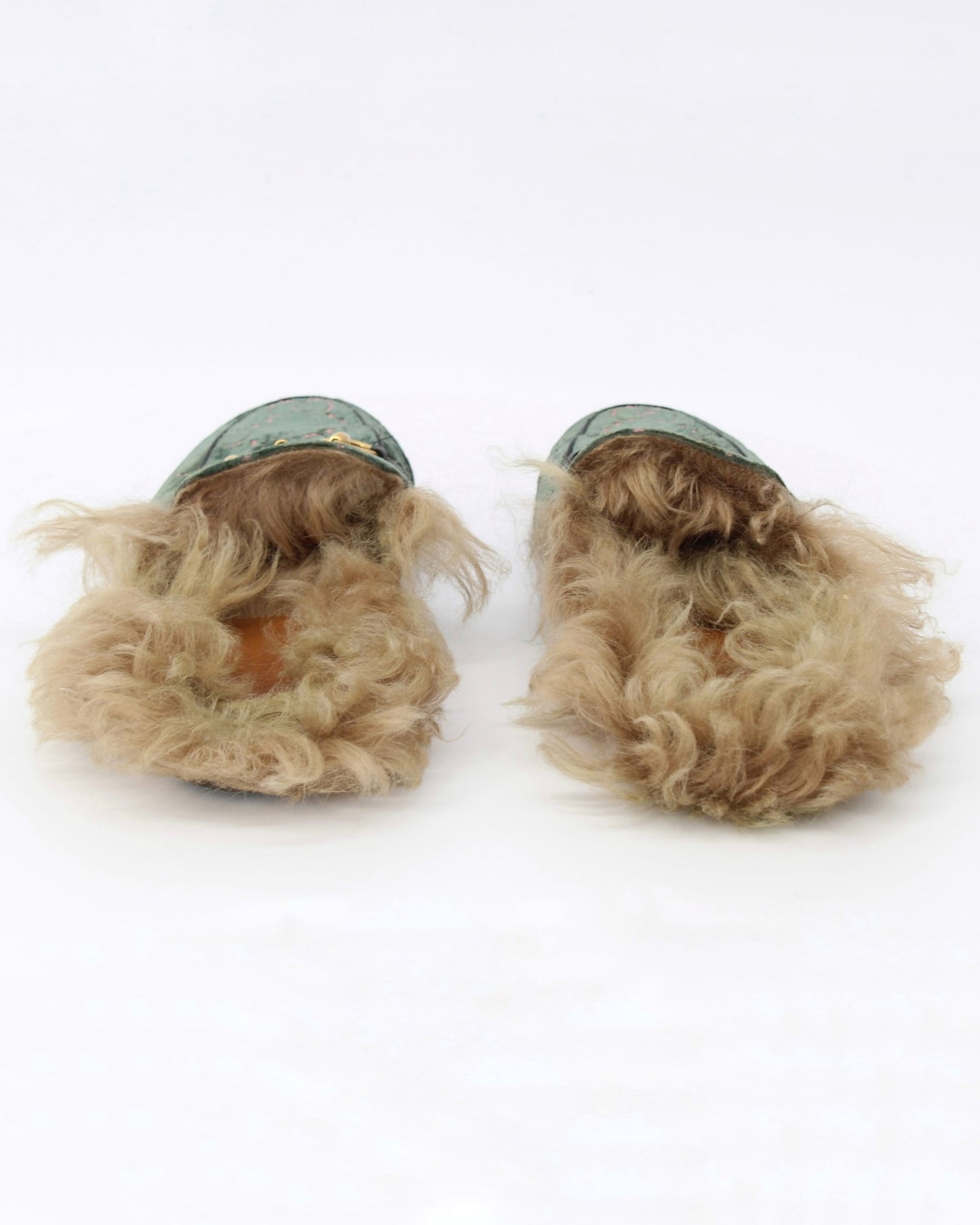 Gucci Princetown GG Velvet Fur Loafer Slippers Size 38.5