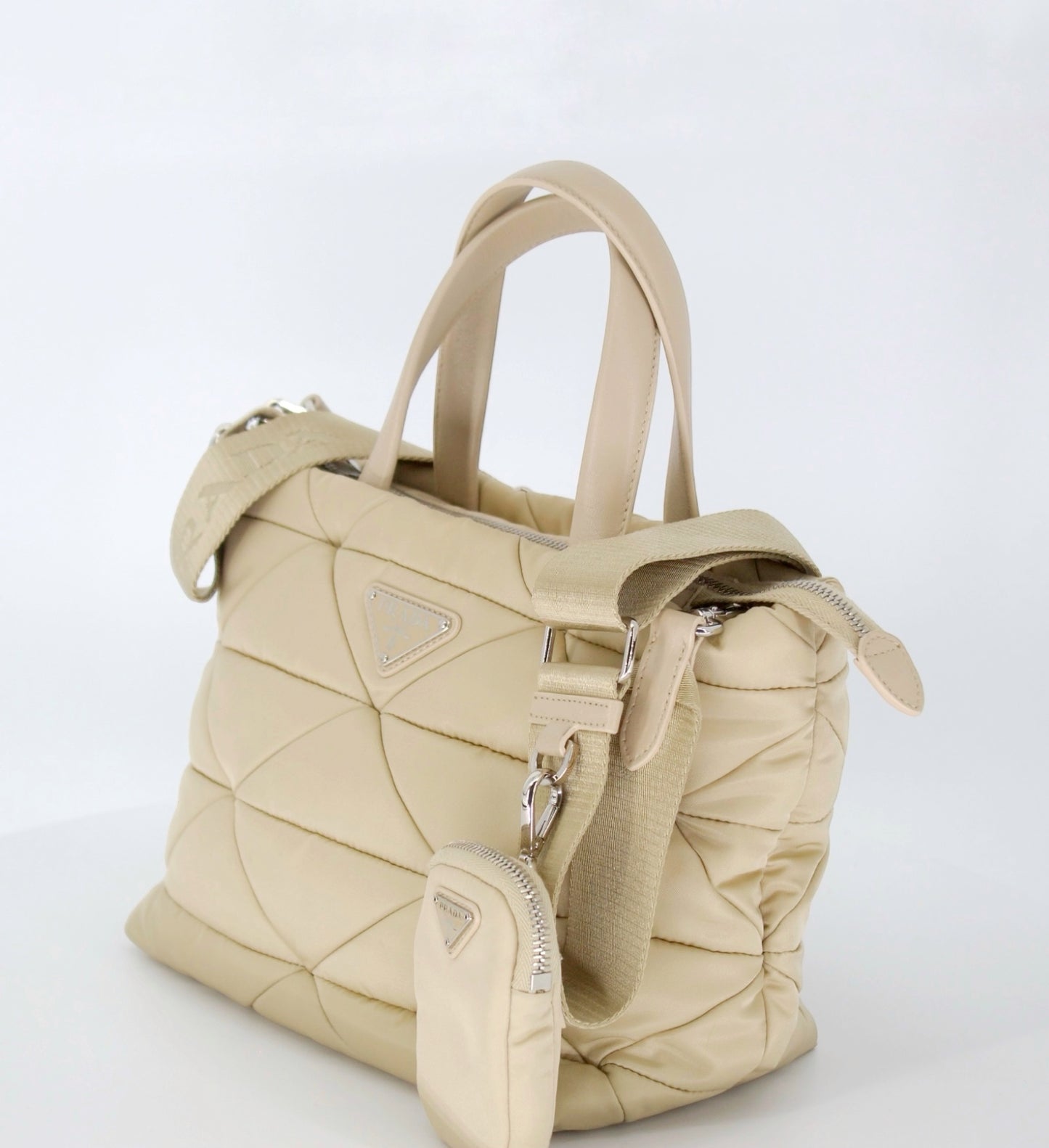 Prada Small Desert Re-Nylon Quilted Padded Shoulder Bag w/ Shoulder Strap