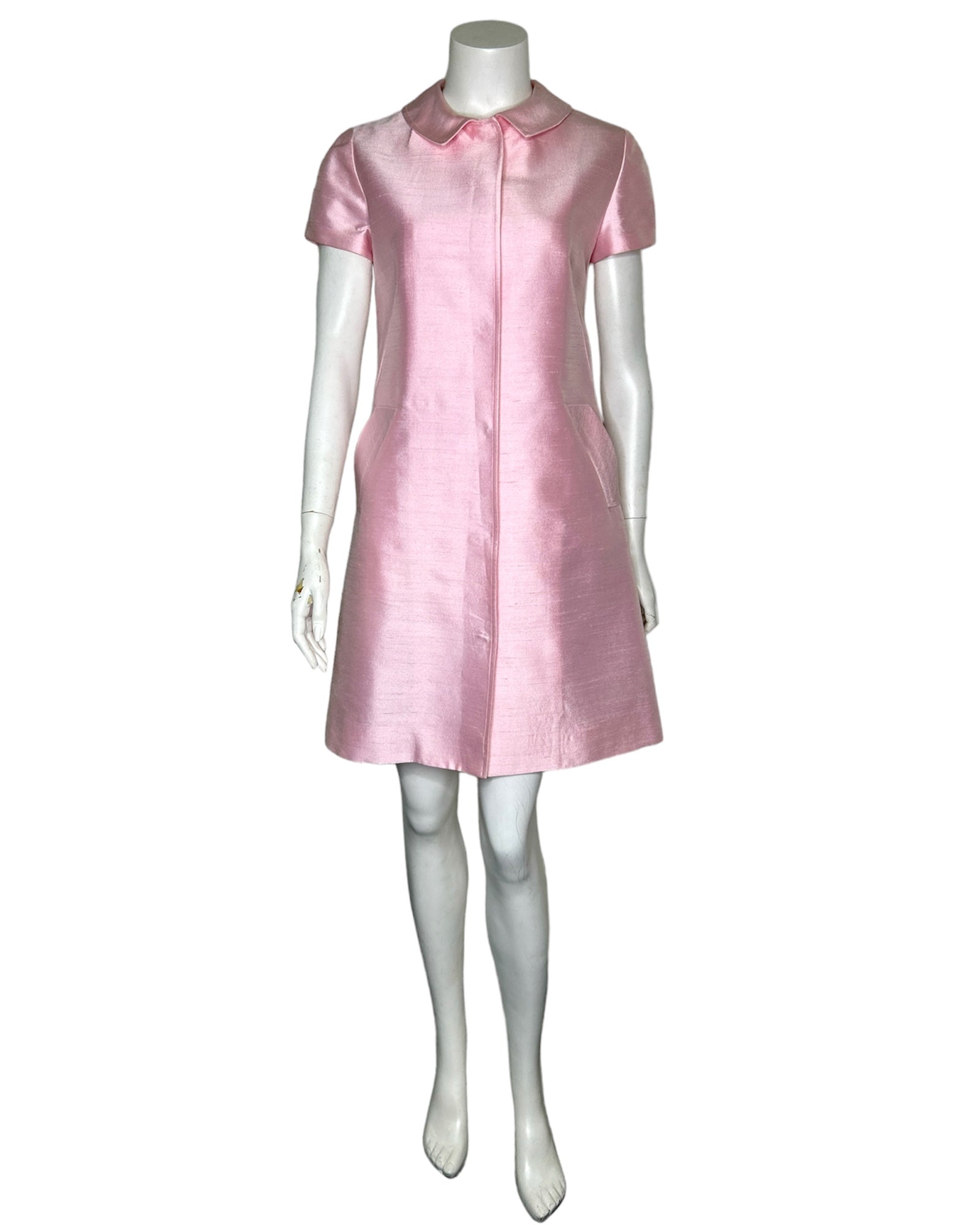pink raw silk dress Hot pink pure raw silk set