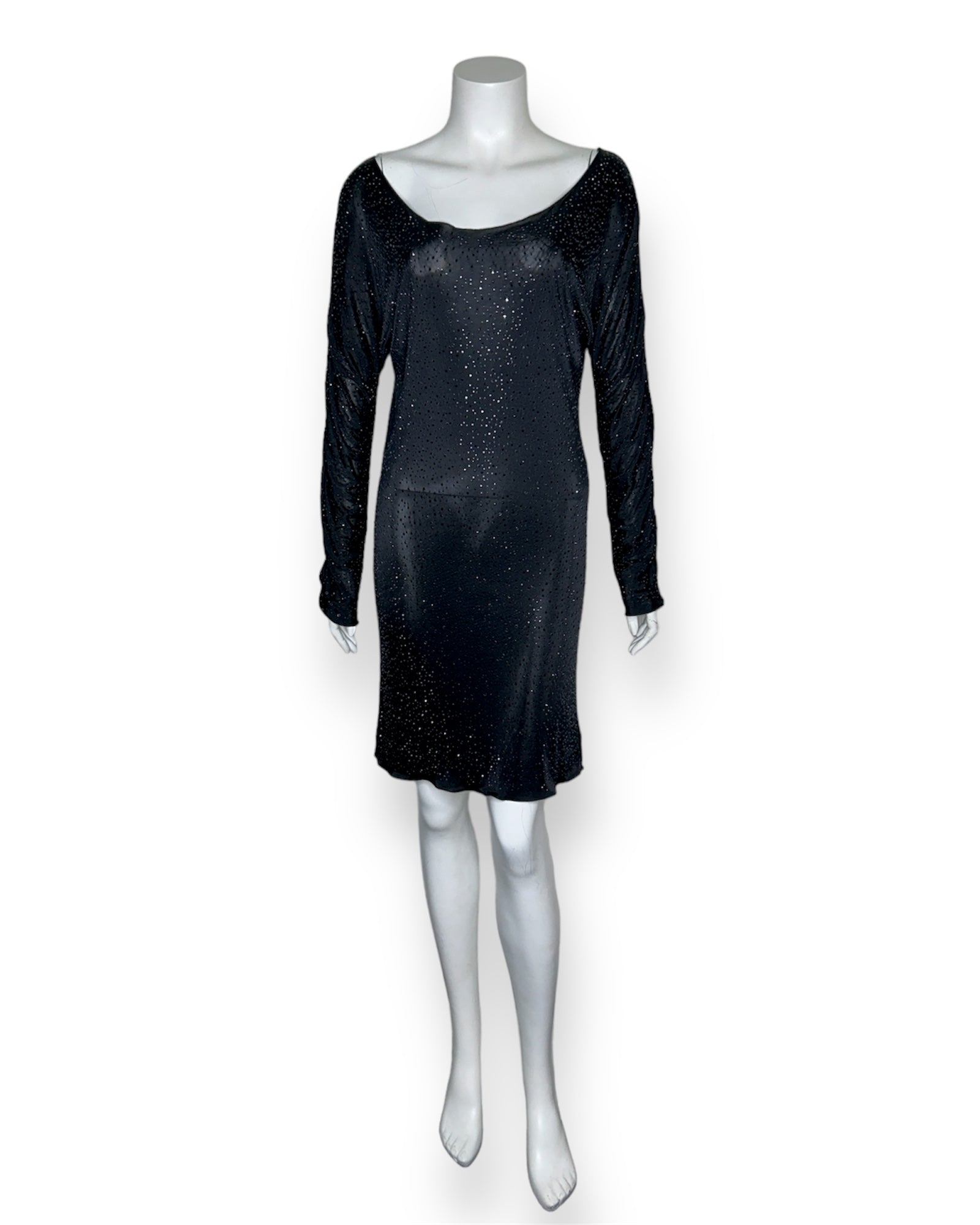 Giorgio Armani Black Long Sleeves Studded Fitted Dress Size 4 Couture Blowout Giorgio Armani Black Long Sleeves Studded Fitted Dress Size 4 Couture Blowout