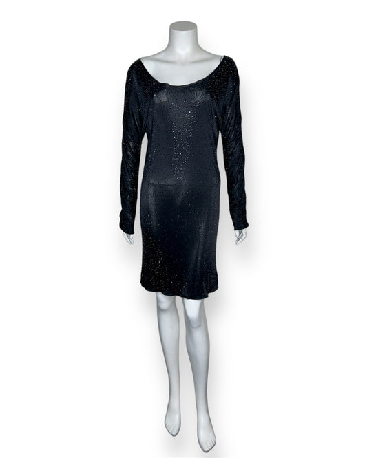 Giorgio Armani Black Long Sleeves Studded Fitted Dress Size 4