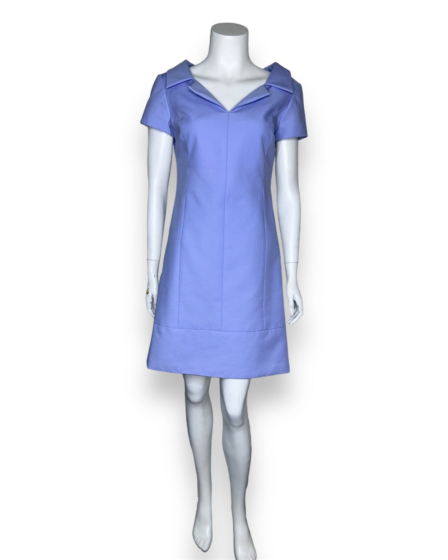 Lee Anderson Couture Purple Short Sleeve V-neck Dress Size S