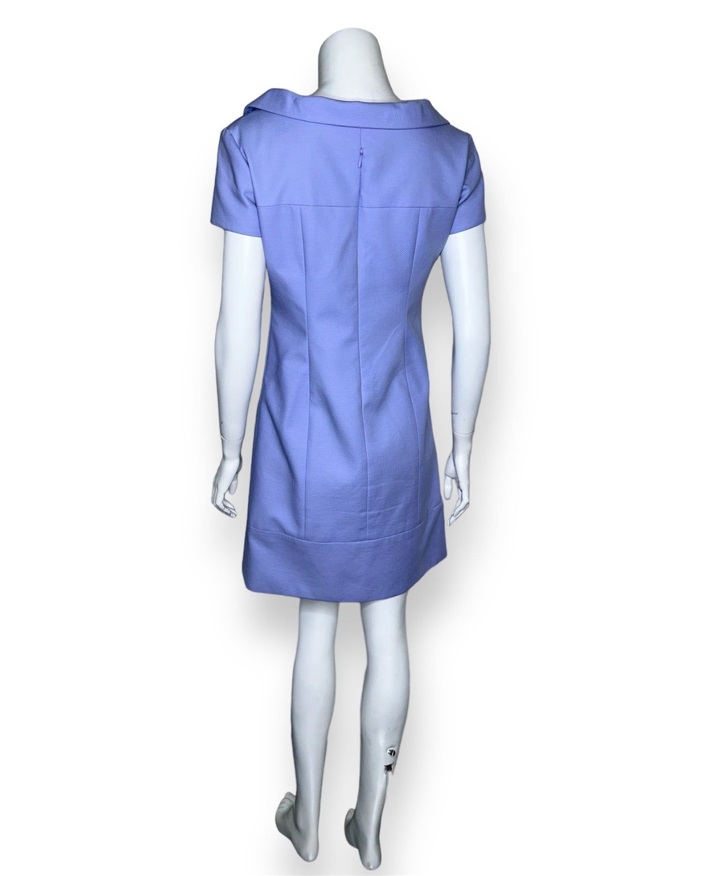 Lee Anderson Couture Purple Short Sleeve V-neck Dress Size S