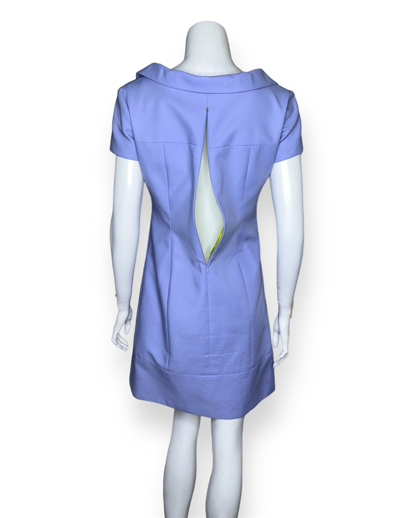 Lee Anderson Couture Purple Short Sleeve V-neck Dress Size S