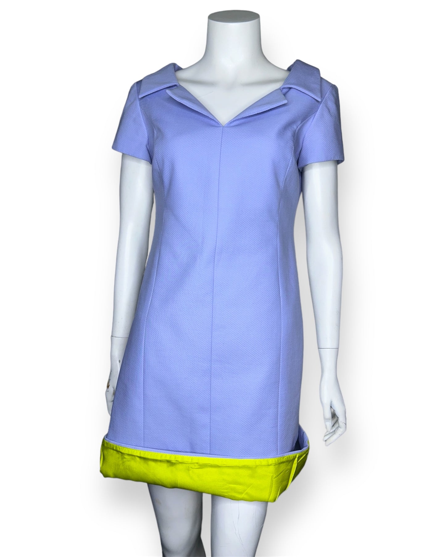 Lee Anderson Couture Purple Short Sleeve V-neck Dress Size S