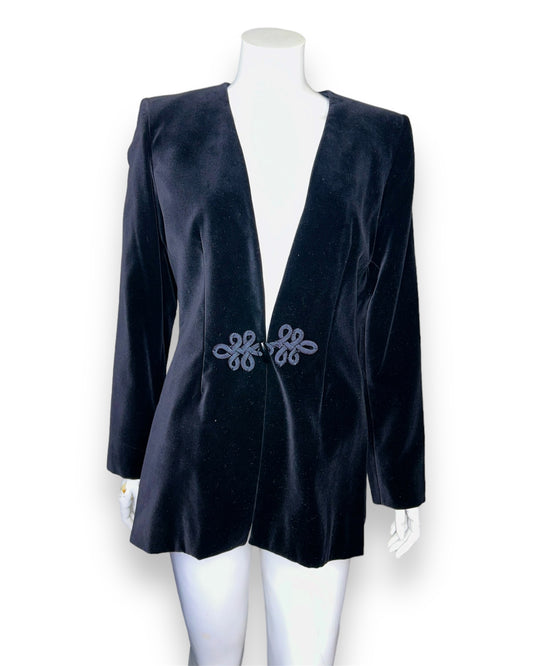 Yves Saint Laurent Black Velvet Jacket Blazer Size 8