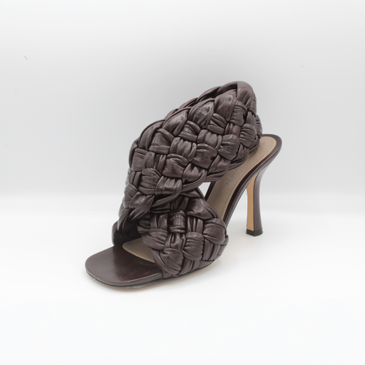 Bottega Veneta Chocolate Woven Leather Heel Size 6
