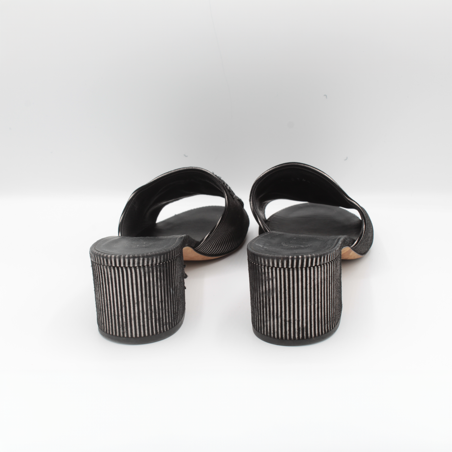 Chanel Leather Beaded CC Mules Size 38