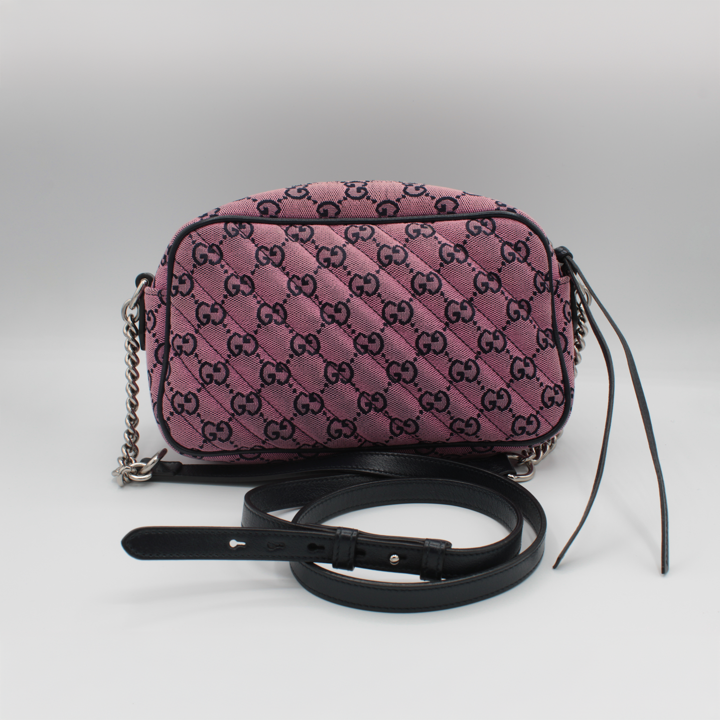 Gucci GG Marmont Shoulder Bag Pink Original Quilted Canvas Small