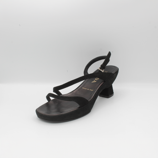 Prada Suede Abstract Block Kitten Heel Size 6