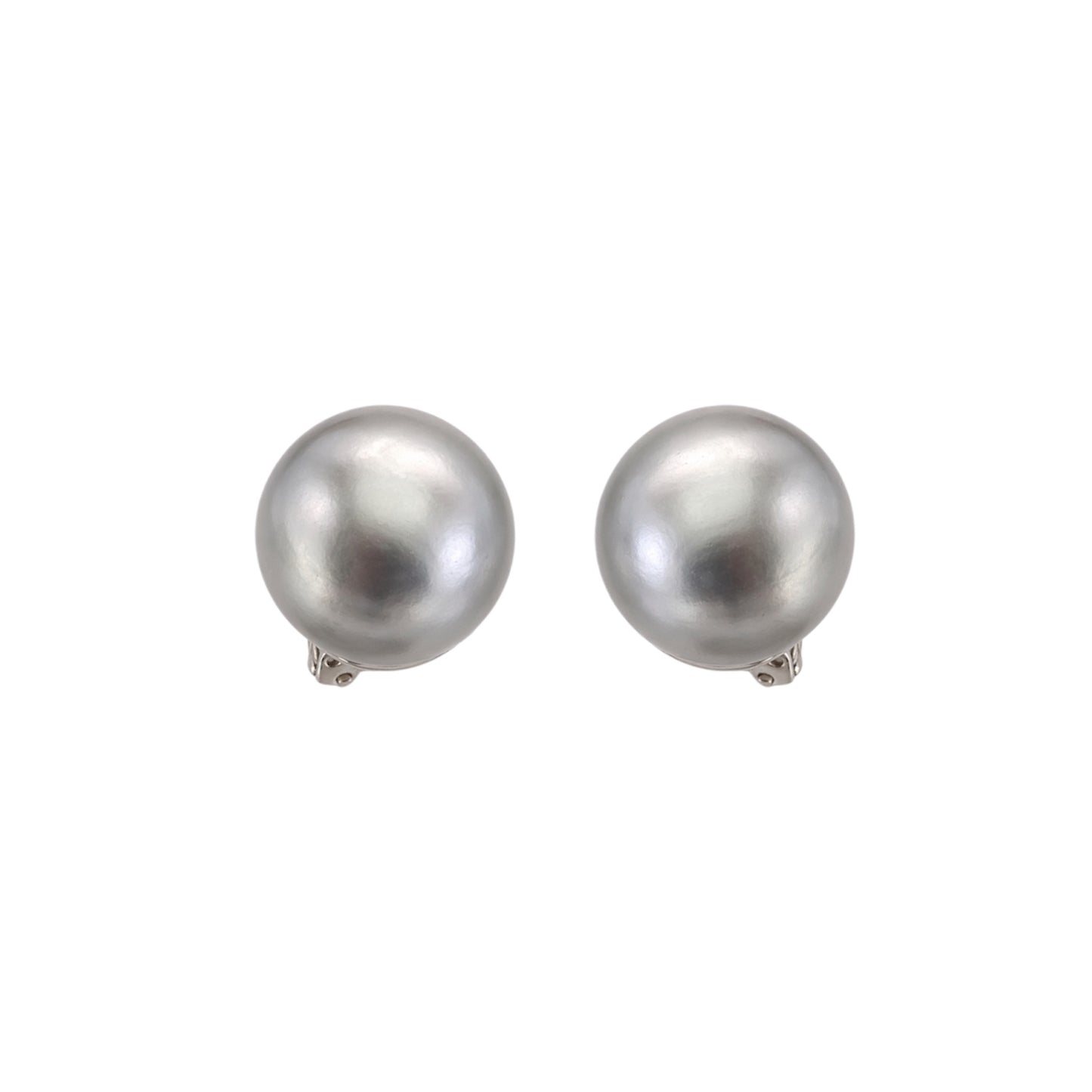 Erwin Pearl Silver Tone Oversized Clip-On Earrings