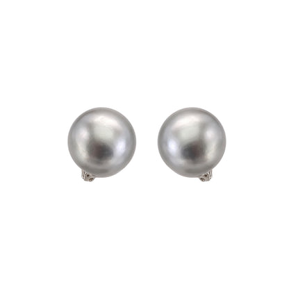 Erwin Pearl Silver Tone Oversized Clip-On Earrings