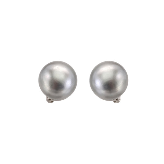 Erwin Pearl Silver Tone Oversized Clip-On Earrings