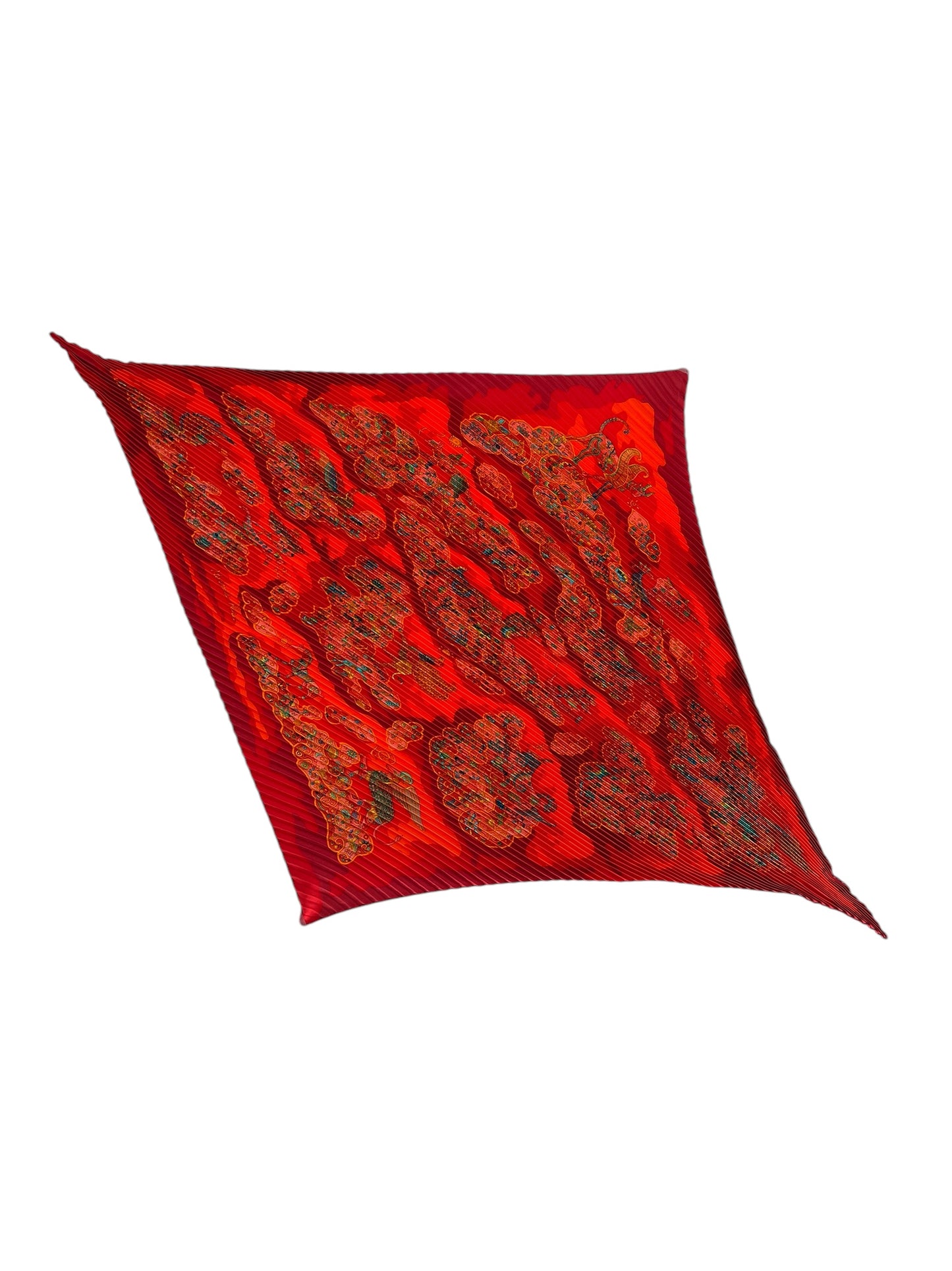 Hermes "Nuees Imaginares" Plisse Silk Scarf By Christine Henry