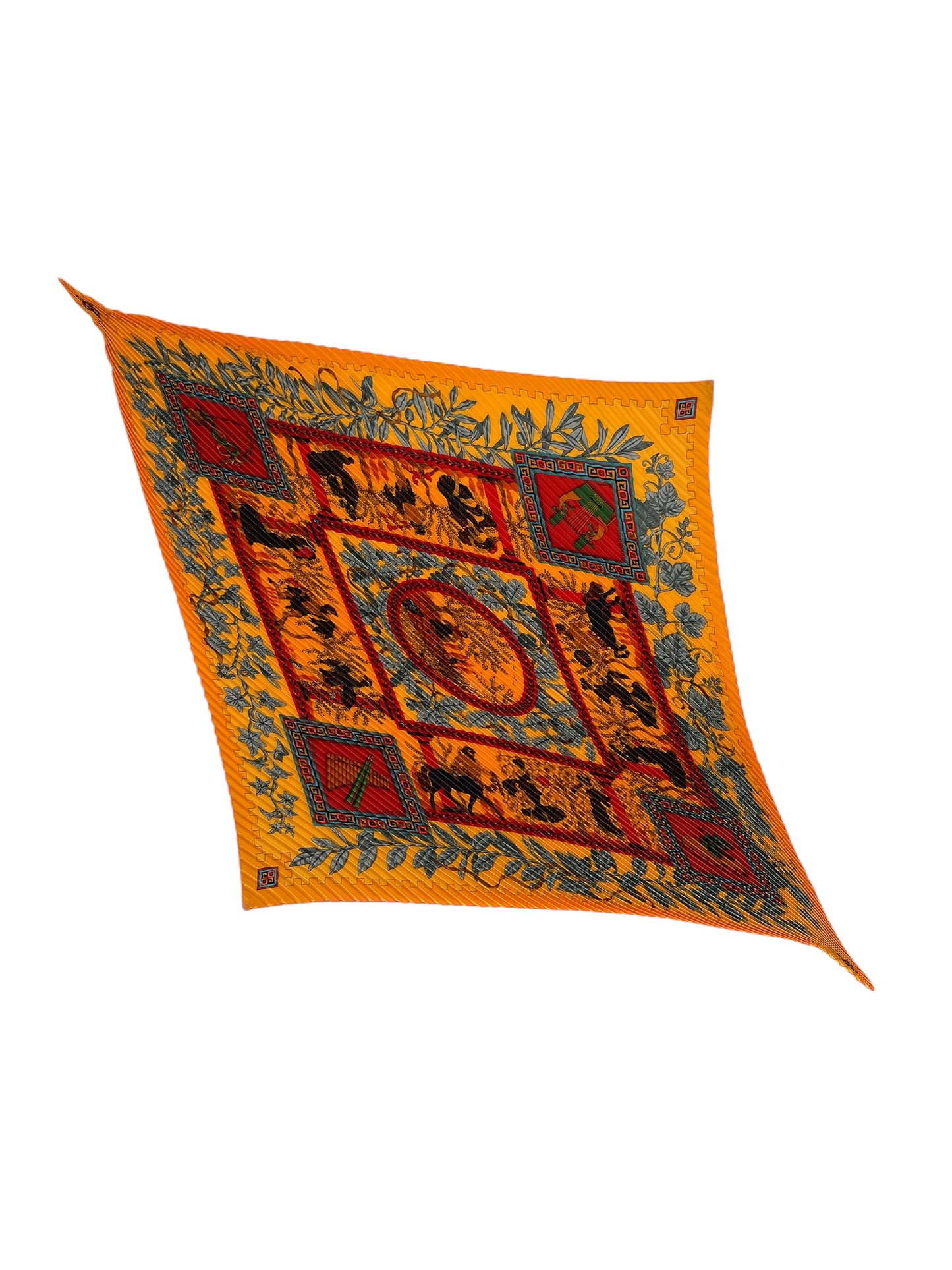 Hermes "Musique Des Dieux" Plisse Silk Scarf By Claudia Stuhlhofer-Mayr
