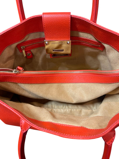 Jimmy Choo Raina Orange Leather Tote Handbag