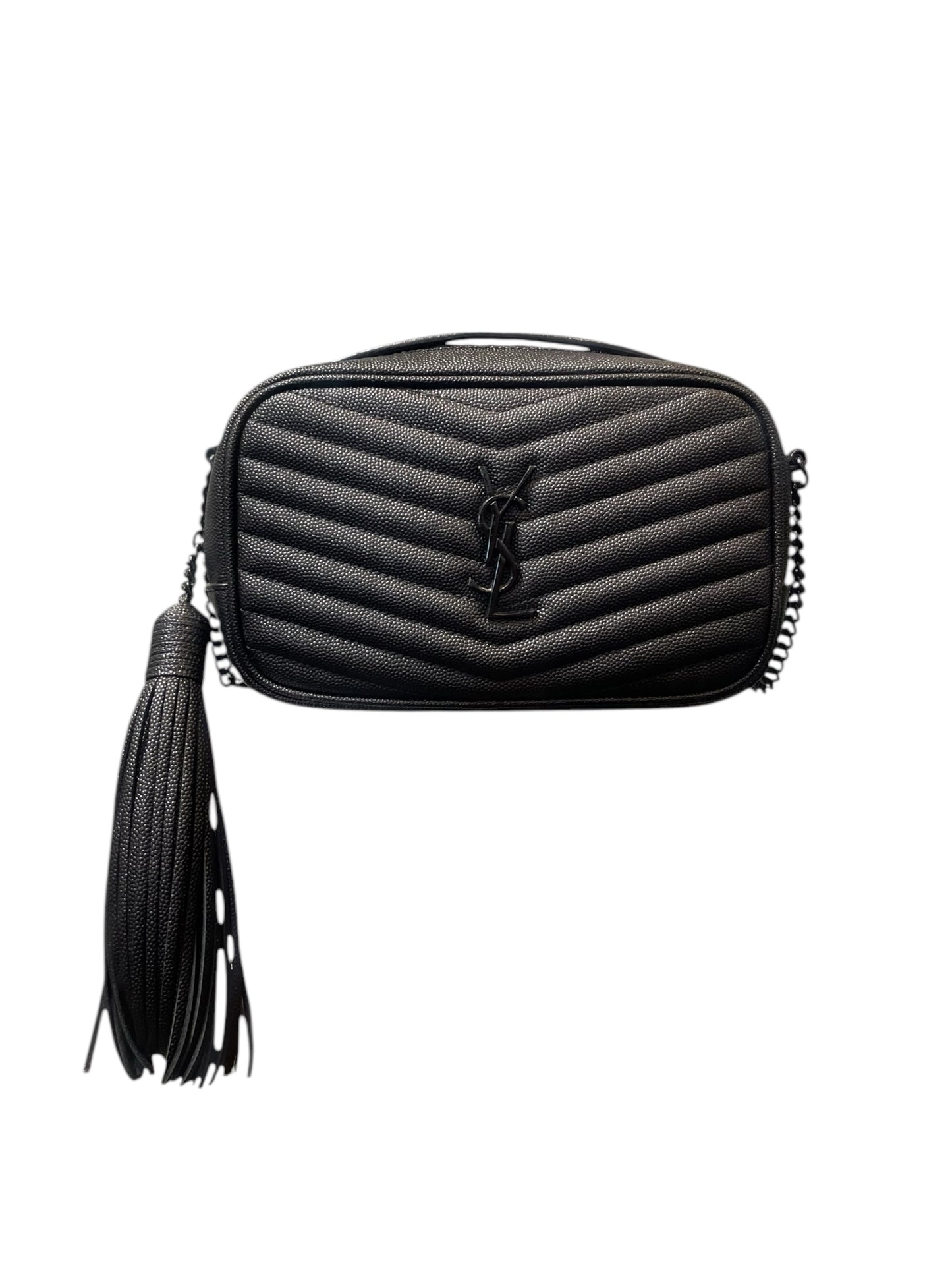 YSL Black Matelasse Mono Lou Camera Bag
