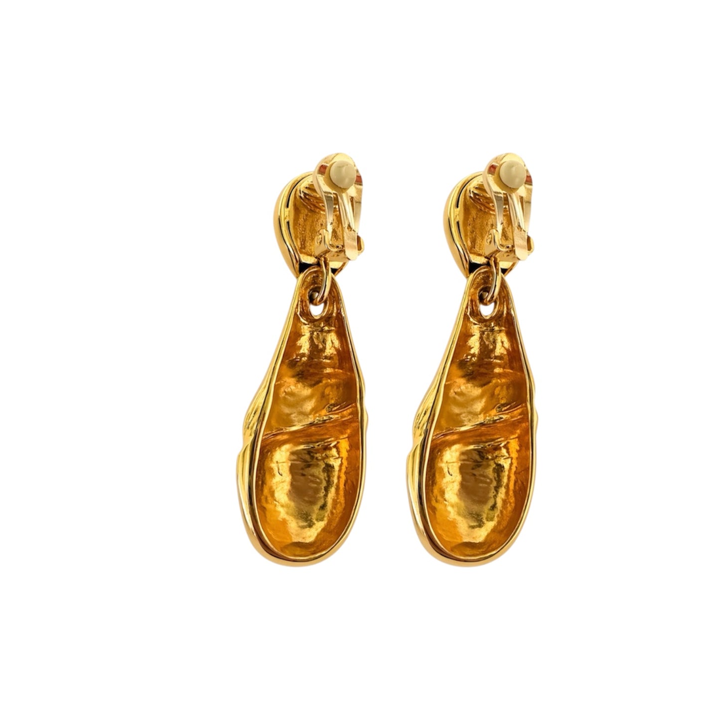 Alexis Bittar Sculptural Gold Tone Drop Earrings With Crystal Accent