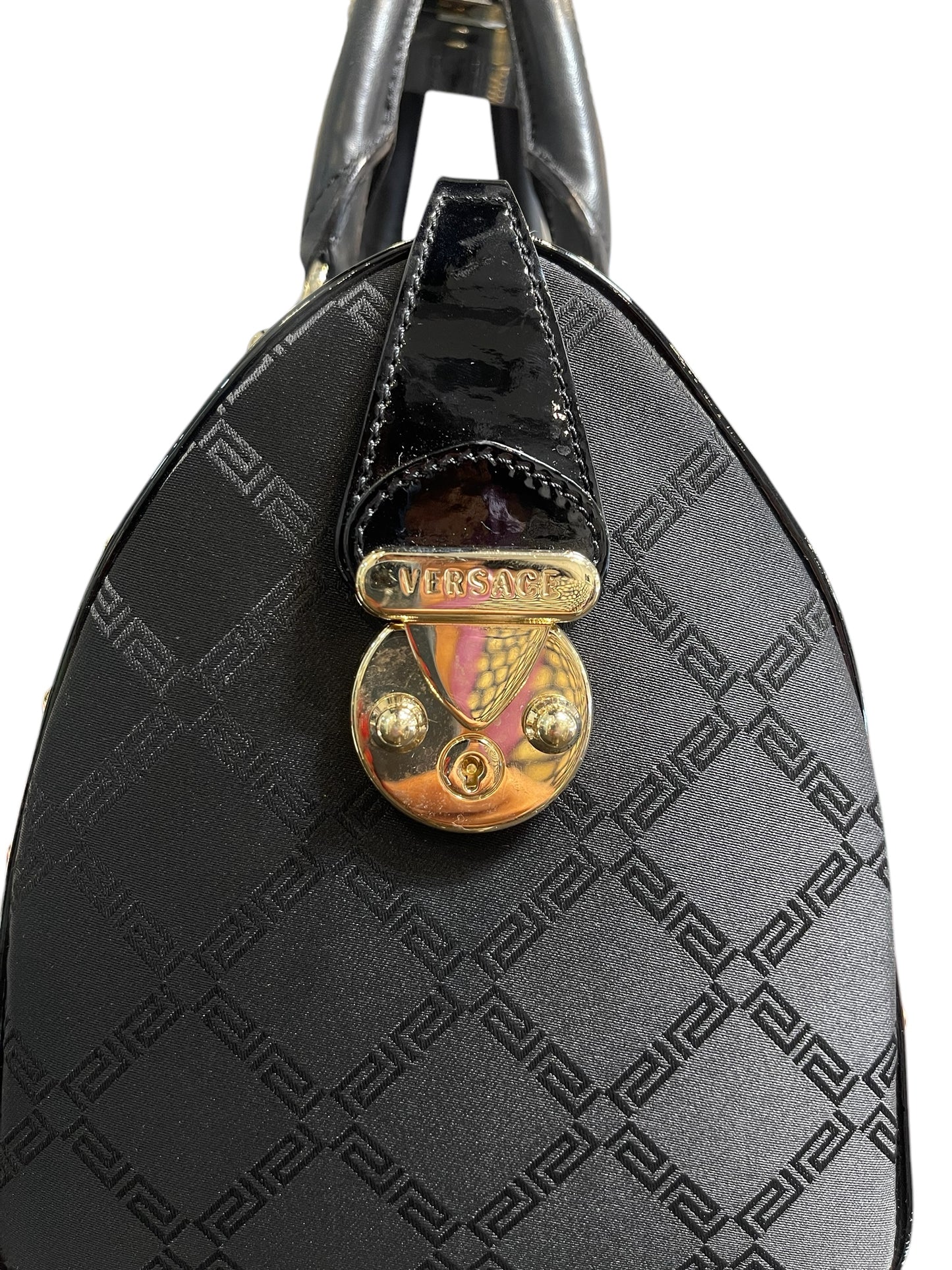 Versace Black/Gold Studs Doctor Handbag