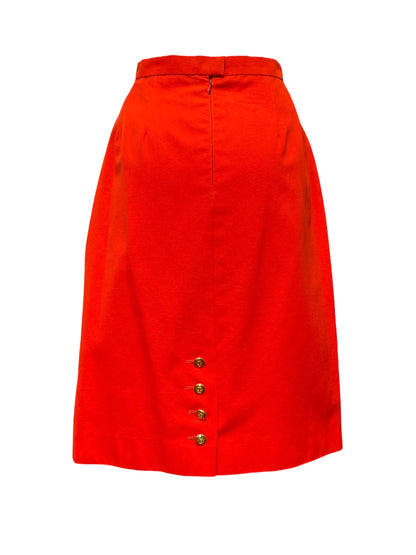 1993 Vintage Chanel Tangerine Skirt Suit Set XL