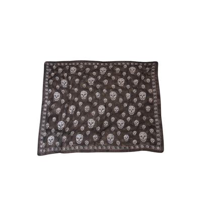 Alexander McQueen Black Sheer Metallic Skull Scarf