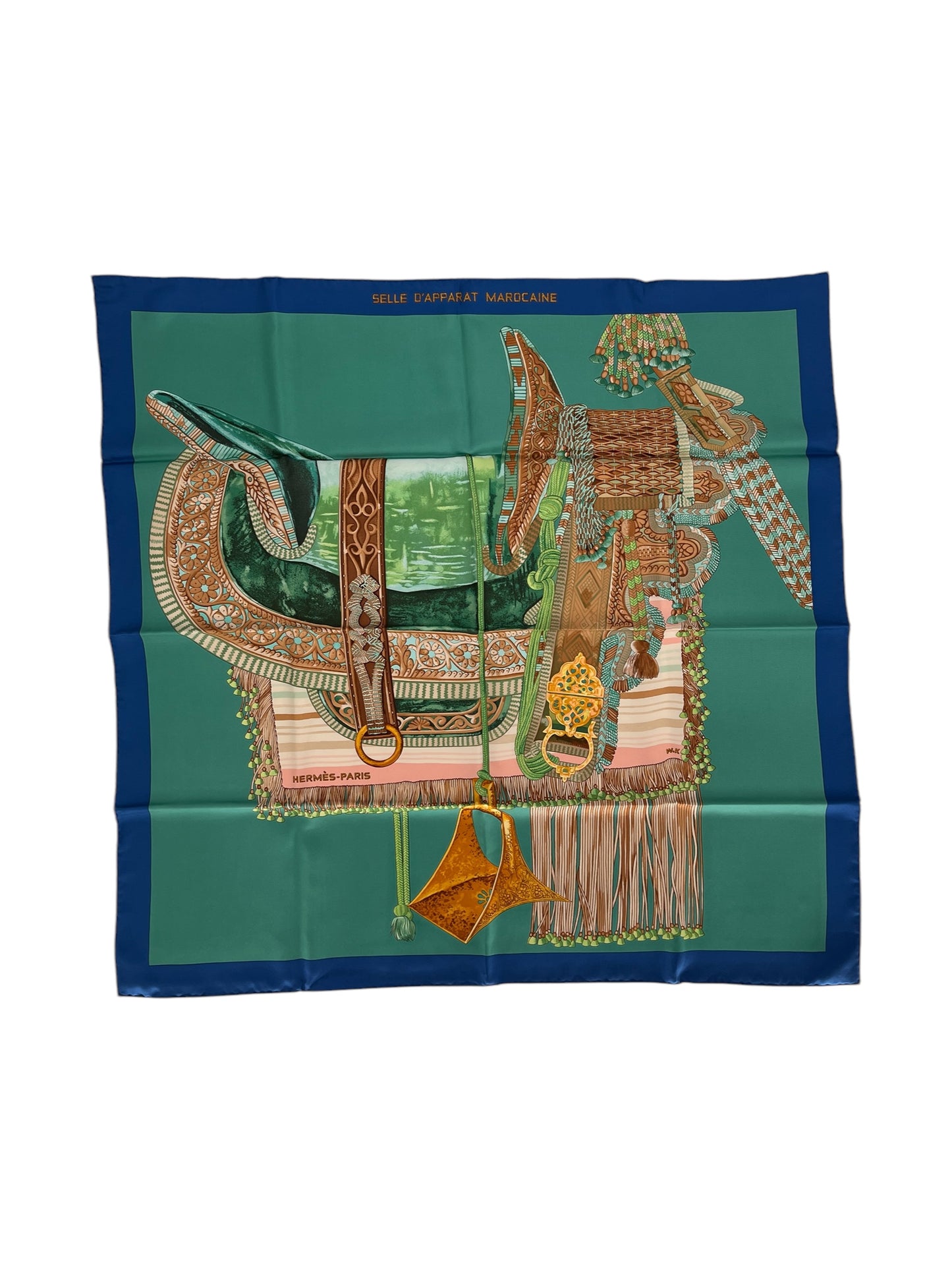 Hermes "Selle D'Apparat Marocaine" Silk Scarf By Wlodek Kaminski